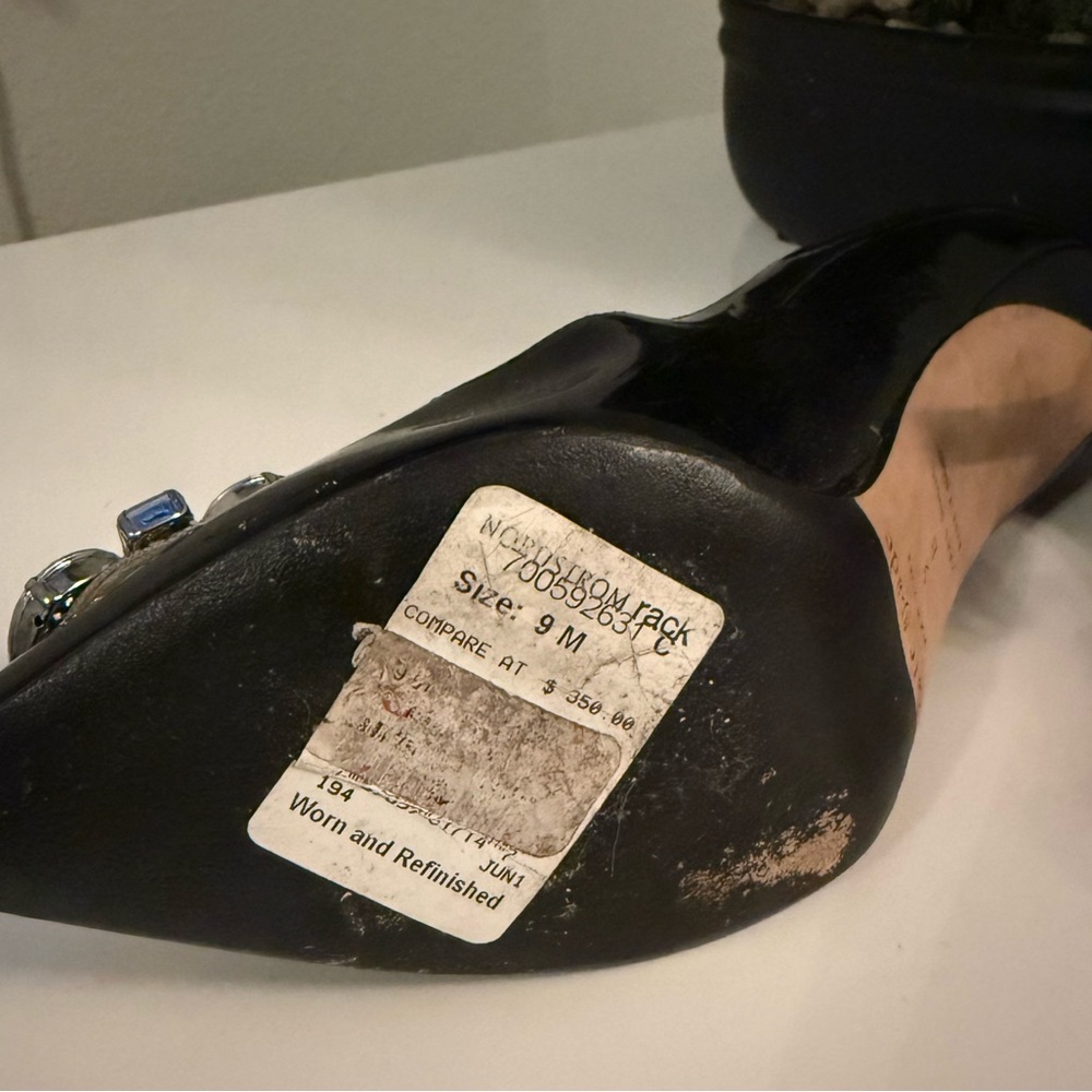 Kate Spade Black Heels with Crystal Embellishments - Picture 3 of 8